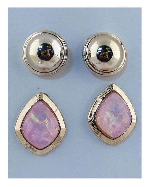 2 PC faux stone earrings