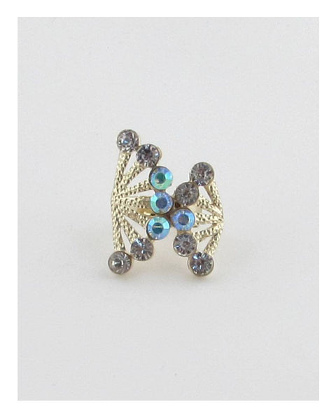Adjustable rhinestone fan ring