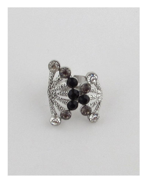 Adjustable rhinestone fan ring