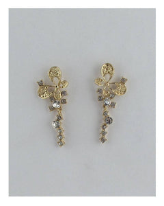 Butterfly linear stud drop earrings