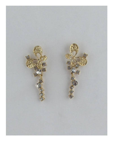 Butterfly linear stud drop earrings