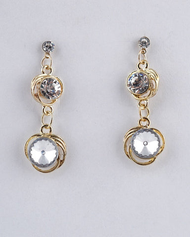 Interlinked Circular Double Drop Earrings