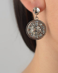 Crystal Studded Circle Drop Earring