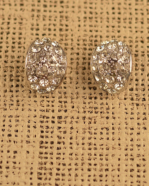 Oval Shaped Stone Studded Earrings