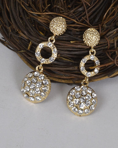 Metal Embellished Stone Studded Drop Earrings id.31467