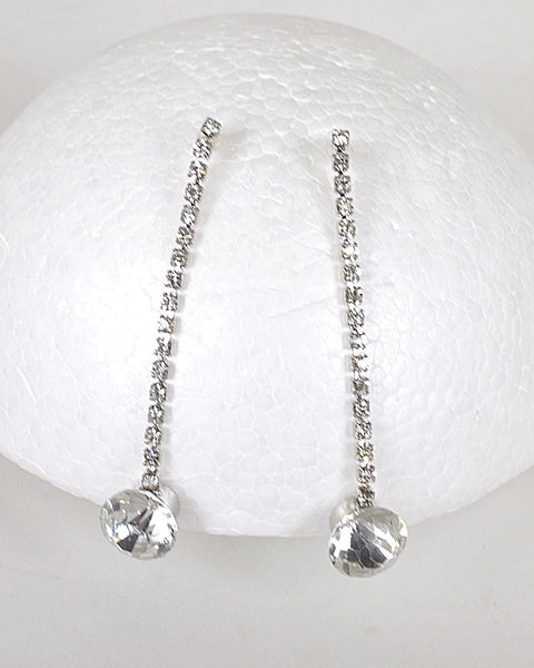 Rhinestones and Crystal Studded Drop Earrings