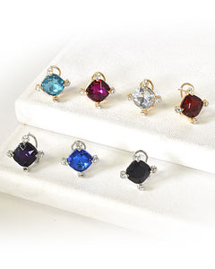 Crystal and Stone Embellished Stud Earrings