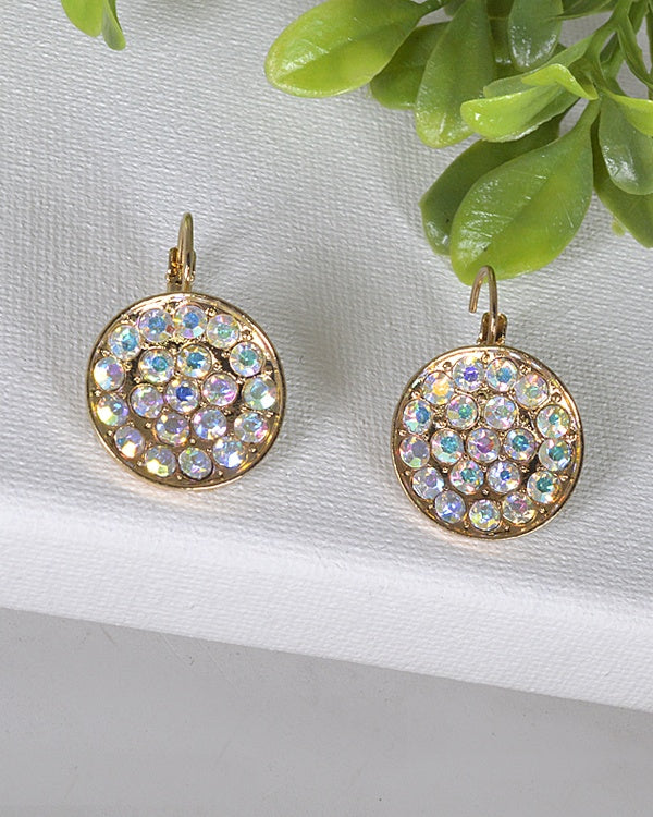 Crystal Studded Latch Back Earrings
