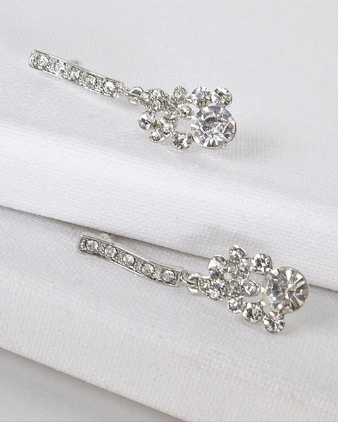 Crystal Studded Drop Earrings