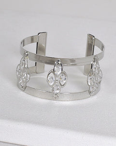 Crystal Embellished 3D Design Cuff Bracelet