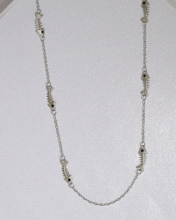 Rolo Chain Necklace with Fish Metal Trims