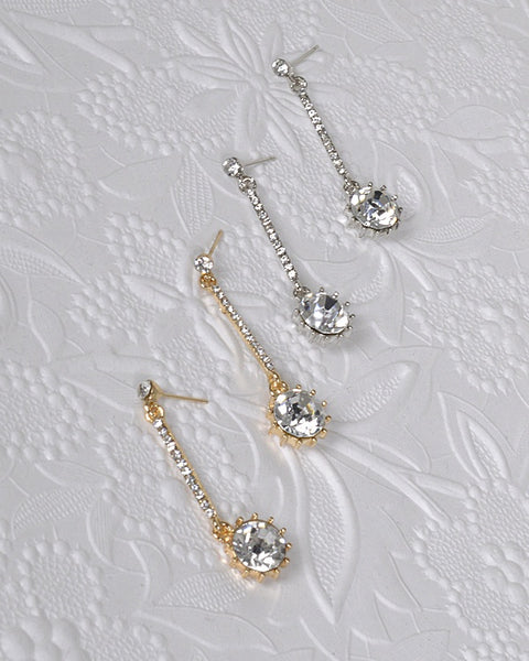 Rhinestones and Crystal Studded Drop Earrings