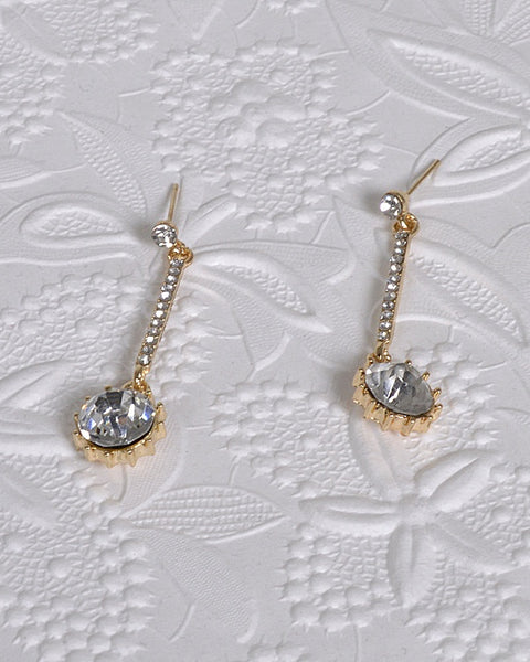 Rhinestones and Crystal Studded Drop Earrings