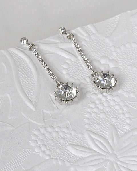 Rhinestones and Crystal Studded Drop Earrings