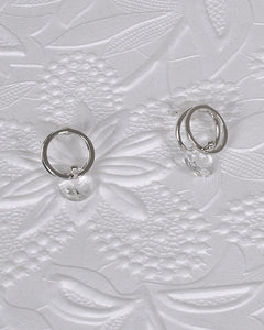 Crystal Studded Double Round Drop Earrings