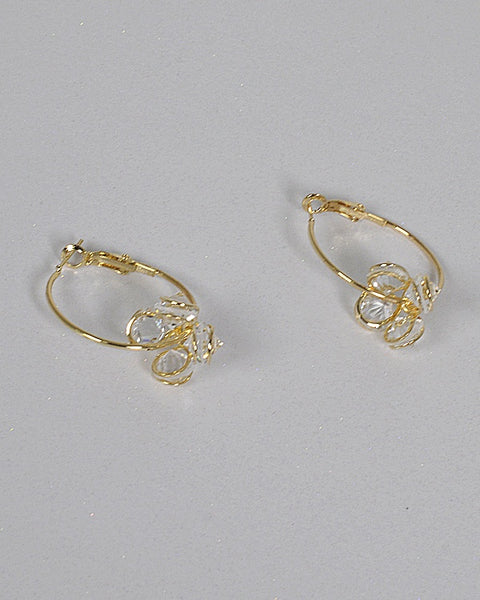 Dangler Crystal Hoops Earrings