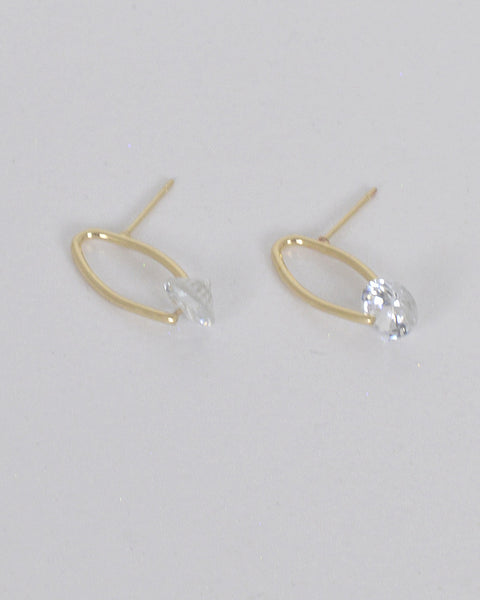Ring Design Crystal Embellished Stud Earrings