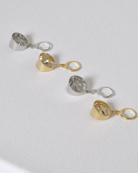 Crystal Studded Ring Design Earrings with Lever Back Closure