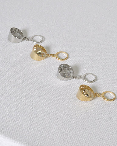 Crystal Studded Ring Design Earrings with Lever Back Closure