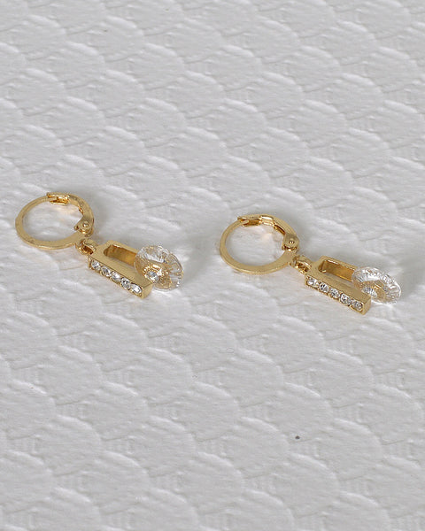 Crystal and Rhinestone Studded Drop Earrings