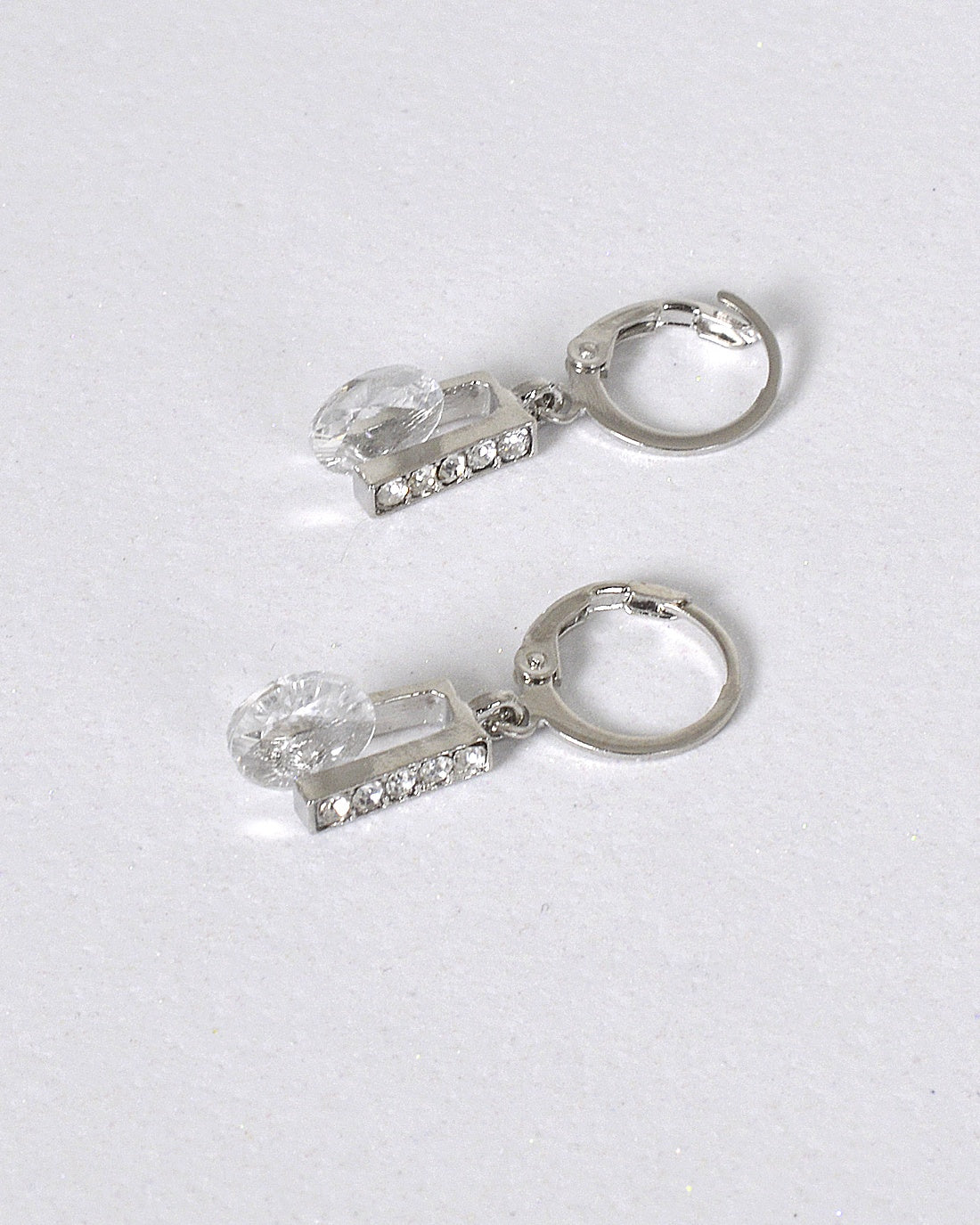 Crystal and Rhinestone Studded Drop Earrings