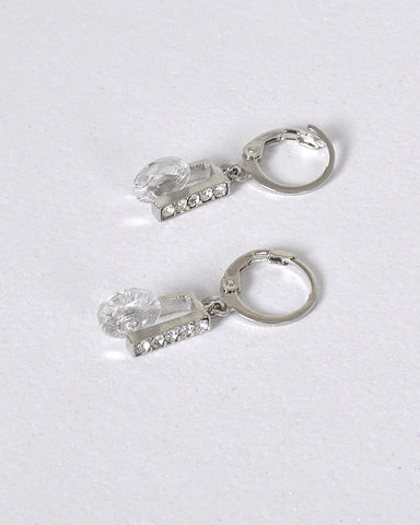 Crystal and Rhinestone Studded Drop Earrings