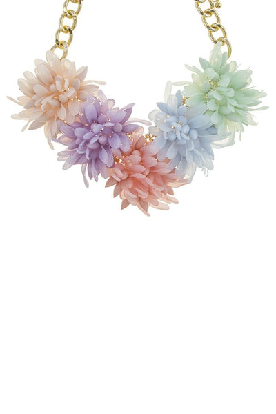 Acrylic flower statement necklace set