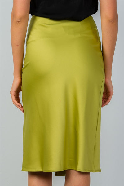 Ladies fashion side slit midi skirt