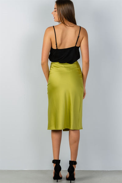 Ladies fashion side slit midi skirt