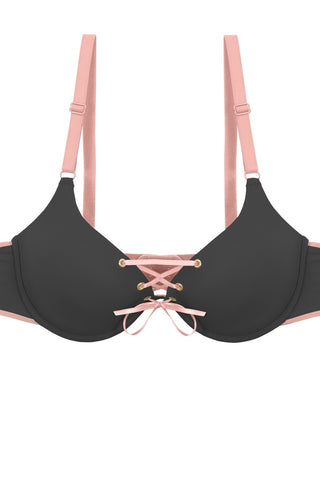 Ladies two tone tie up bra