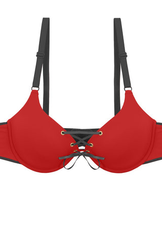 Ladies two tone tie up bra