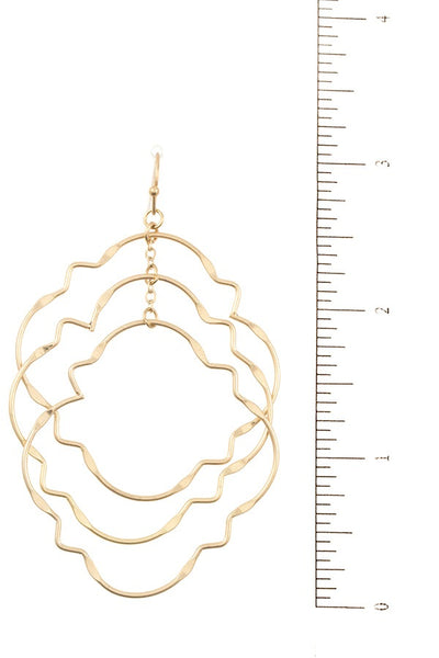 Ladies fashion multi link quatrefoil dangle earring