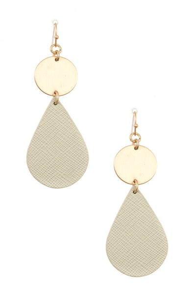 Ladies fashion disk link teardrop earring