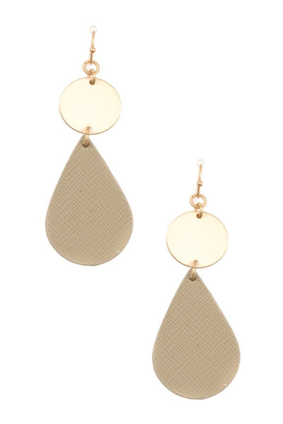 Ladies fashion disk link teardrop earring