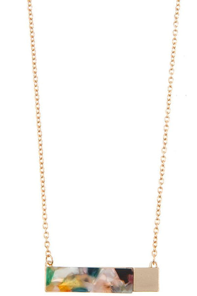 Ladies fashion acrylic stone bar pendant necklace set