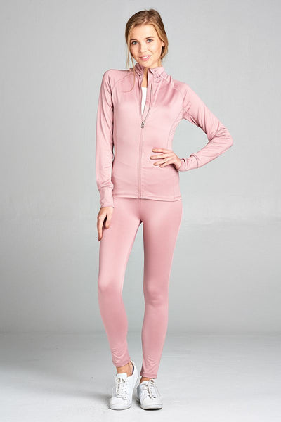 Ladies fashion solid track jacket