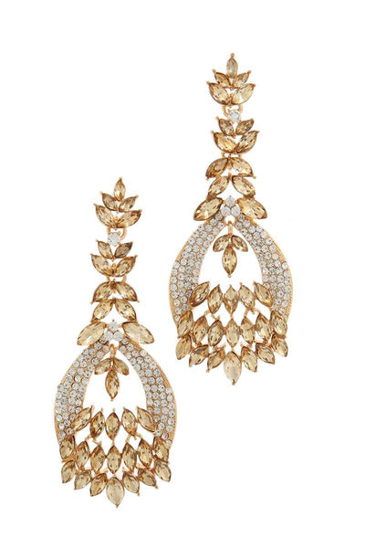 Marquise shape rhinestone post drop earring
