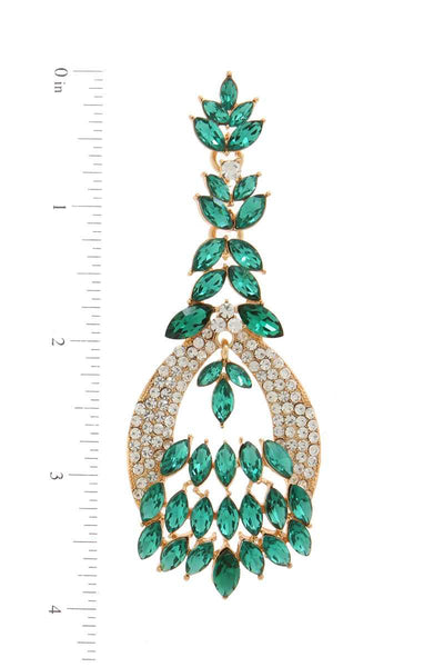 Marquise shape rhinestone post drop earring