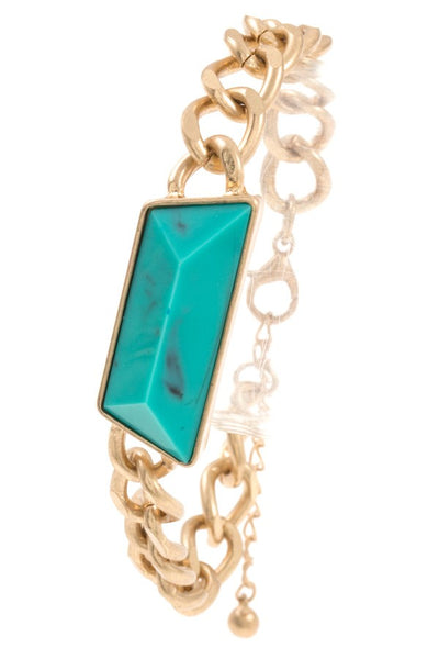 Faceted gemstone chain bracelet