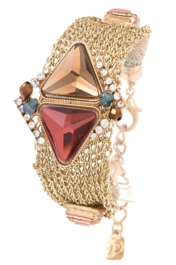 Multi chain gem accent bracelet