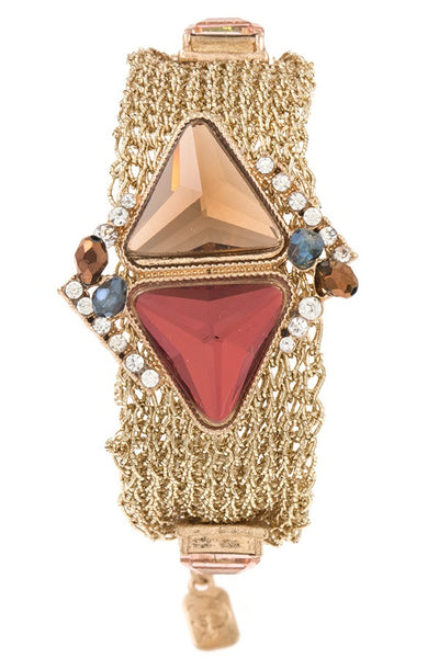 Multi chain gem accent bracelet