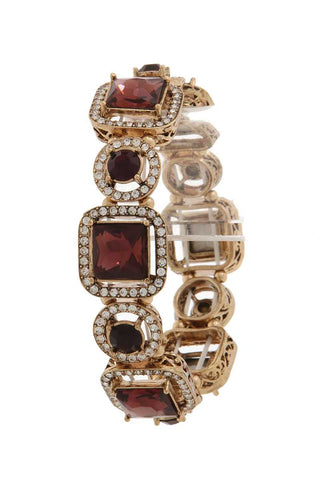 Square shape rhinestone stretch bracelet