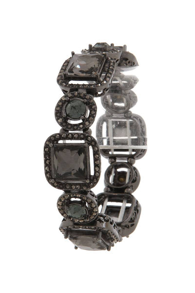 Square shape rhinestone stretch bracelet