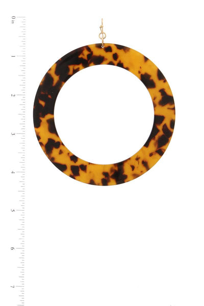 Acetate cut out circle drop earring