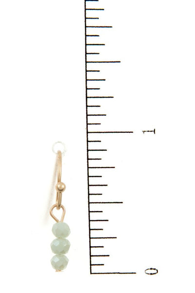 Elongated ring bead drop metal pendant necklace set