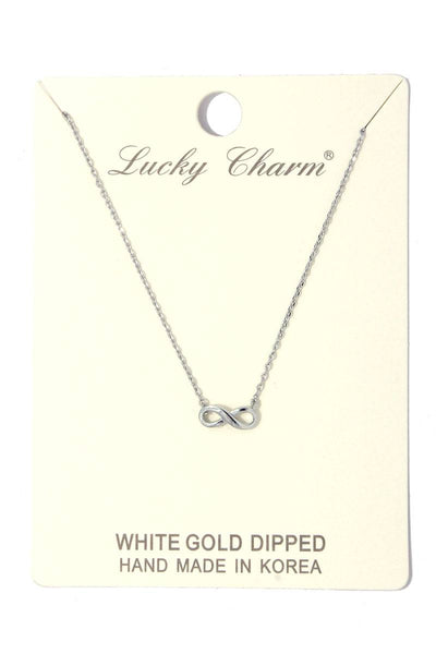 Infinity bow charm necklace