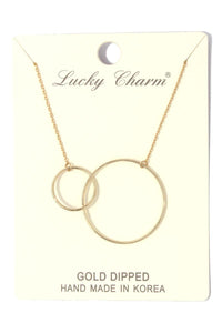 Cut out circle linked short necklace