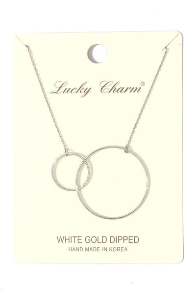 Cut out circle linked short necklace