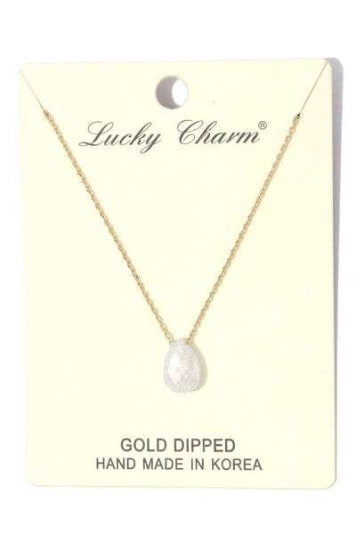 Tear drop charm necklace