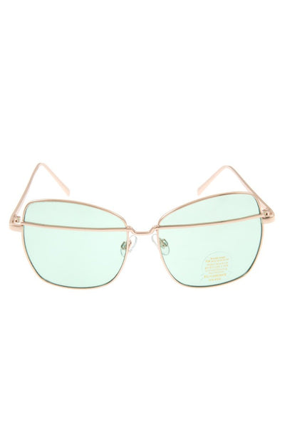 Metal accent color lens sunglasses